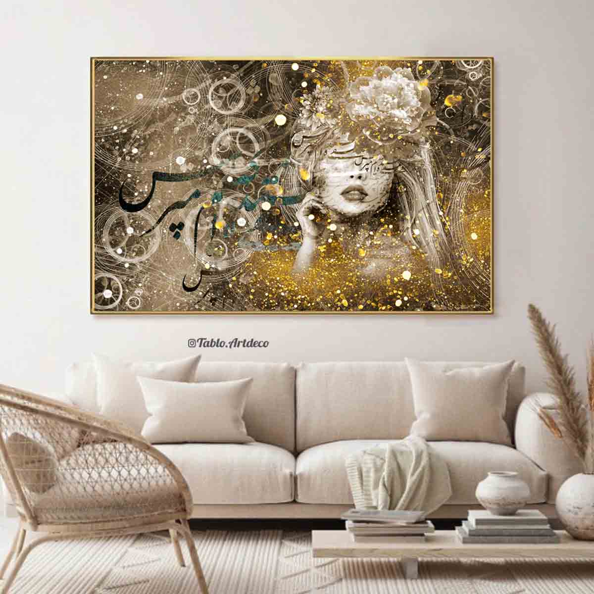 تابلو تک خط نقاشی کد d1373