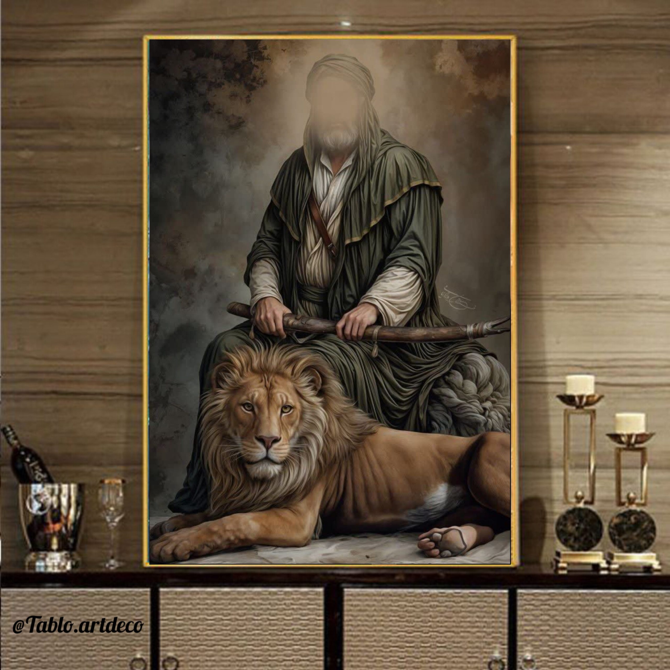 تابلو یک تکه تمثال حضرت علی کد F437